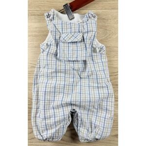 Jacadi Baby Boy Plaid Puffer Romper 3M Blue Gray Paris Designer